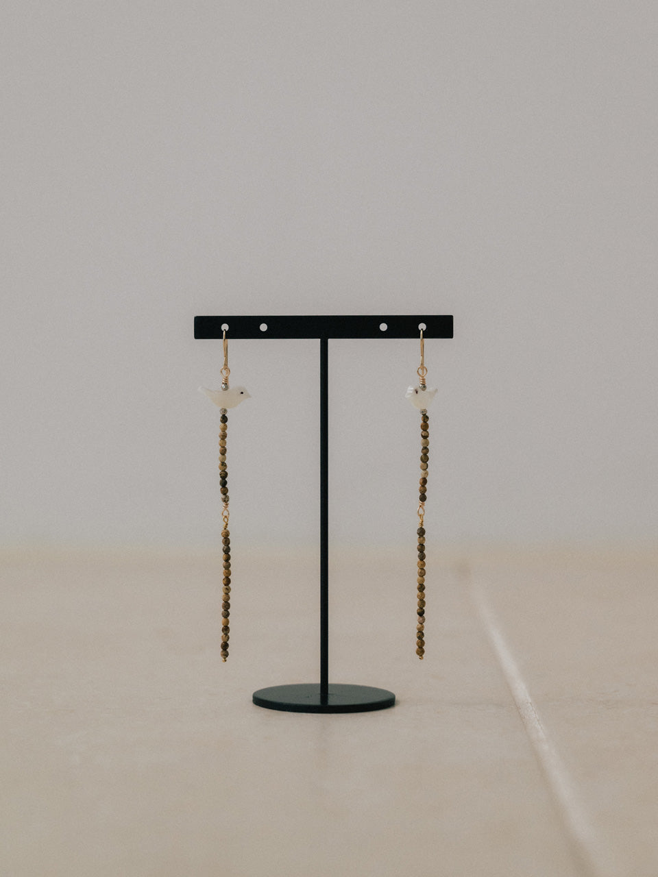 【Luce Costante】Animal long pierces(イヤリング変更可) Picasso jasper