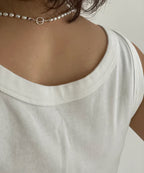 【ROOM.THE.ROOM】Organic cotton tanktop Col. OFF WHITE /BLACK