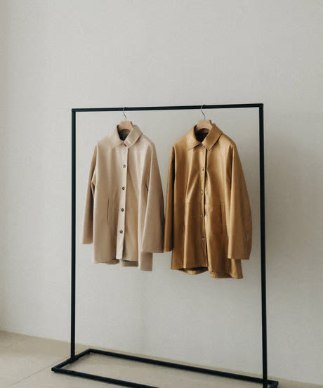 【ROOM.THE.ROOM】Agyness Fake leather jacket Col. GOLD /IVORY