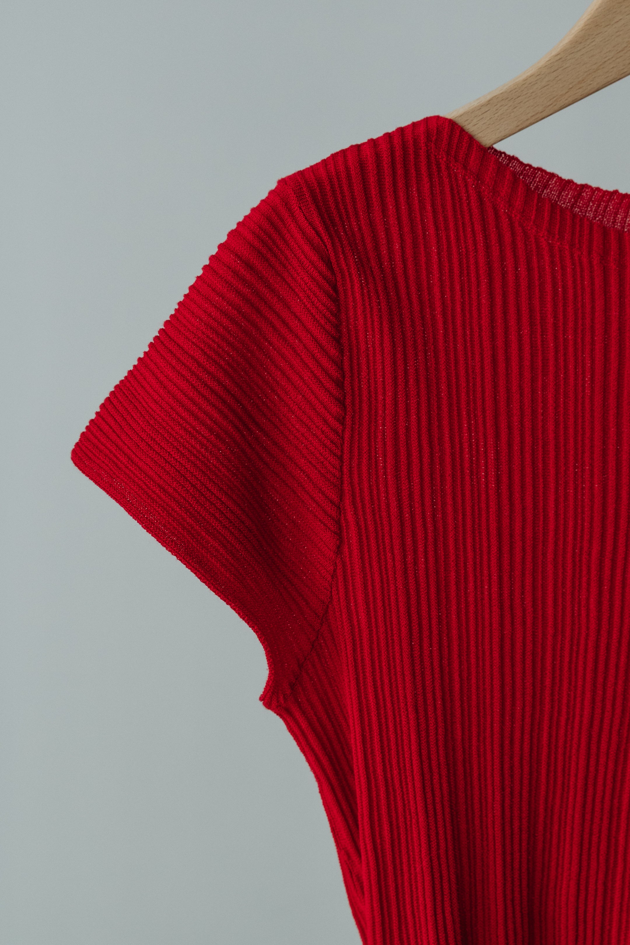 【MAIKU】Pleated knit top