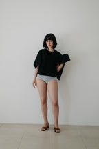 【ROOM.THE.ROOM】Elio satin-sleeve scarf top