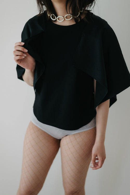 【ROOM.THE.ROOM】Elio satin-sleeve scarf top