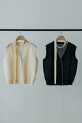 【MAIKU】V-neck knit tie vest