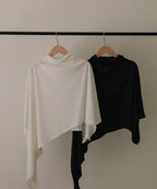 【ROOM.THE.ROOM】Emerald Flowsion Flare T-shirt Col. OFF WHITE /BLACK