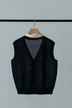 【MAIKU】V-neck knit tie vest