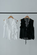 【MAIKU】Frill asymmetrical blouse
