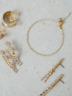 【ROOM.THE.ROOM】Rhinestone chain pierces(ピアス)