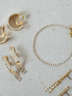 【ROOM.THE.ROOM】Rhinestone chain earrings(イヤリング)