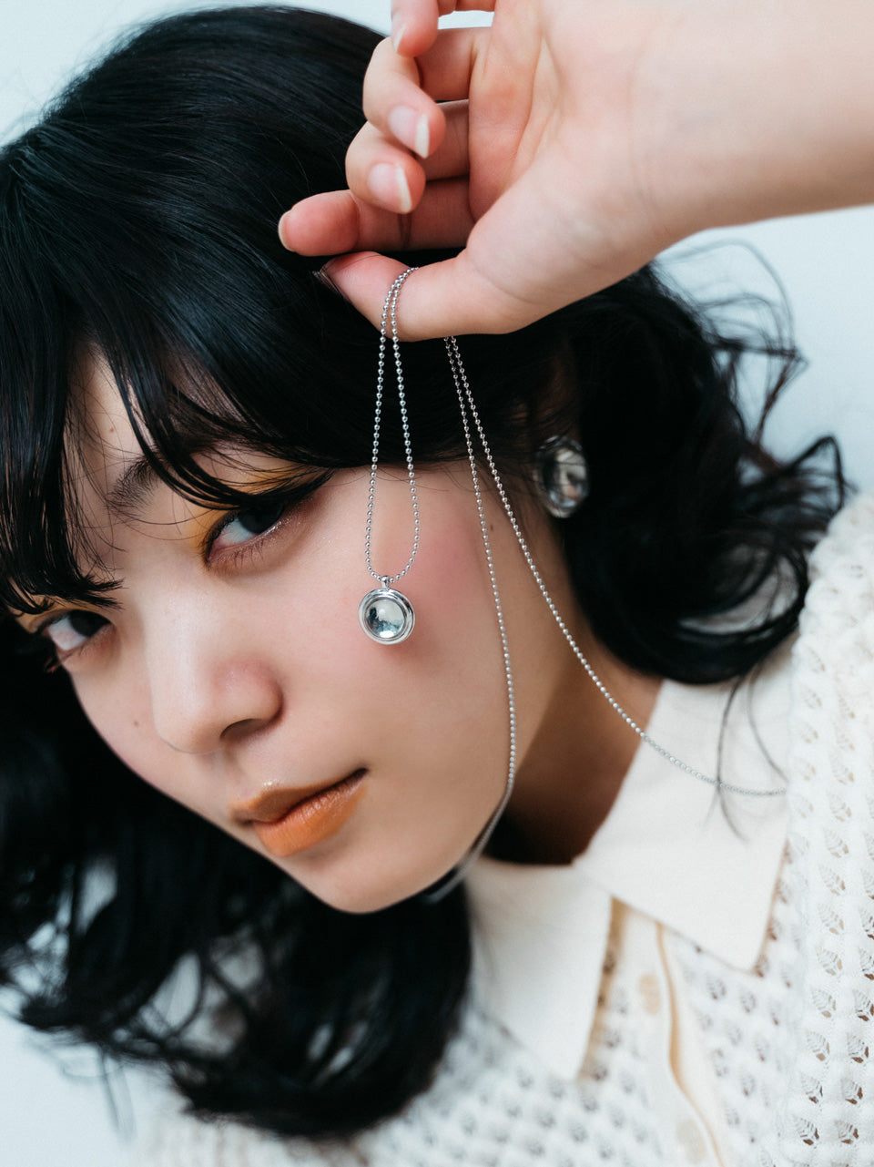 【ROOM.THE.ROOM】Cabochon oval earrings(イヤリング)