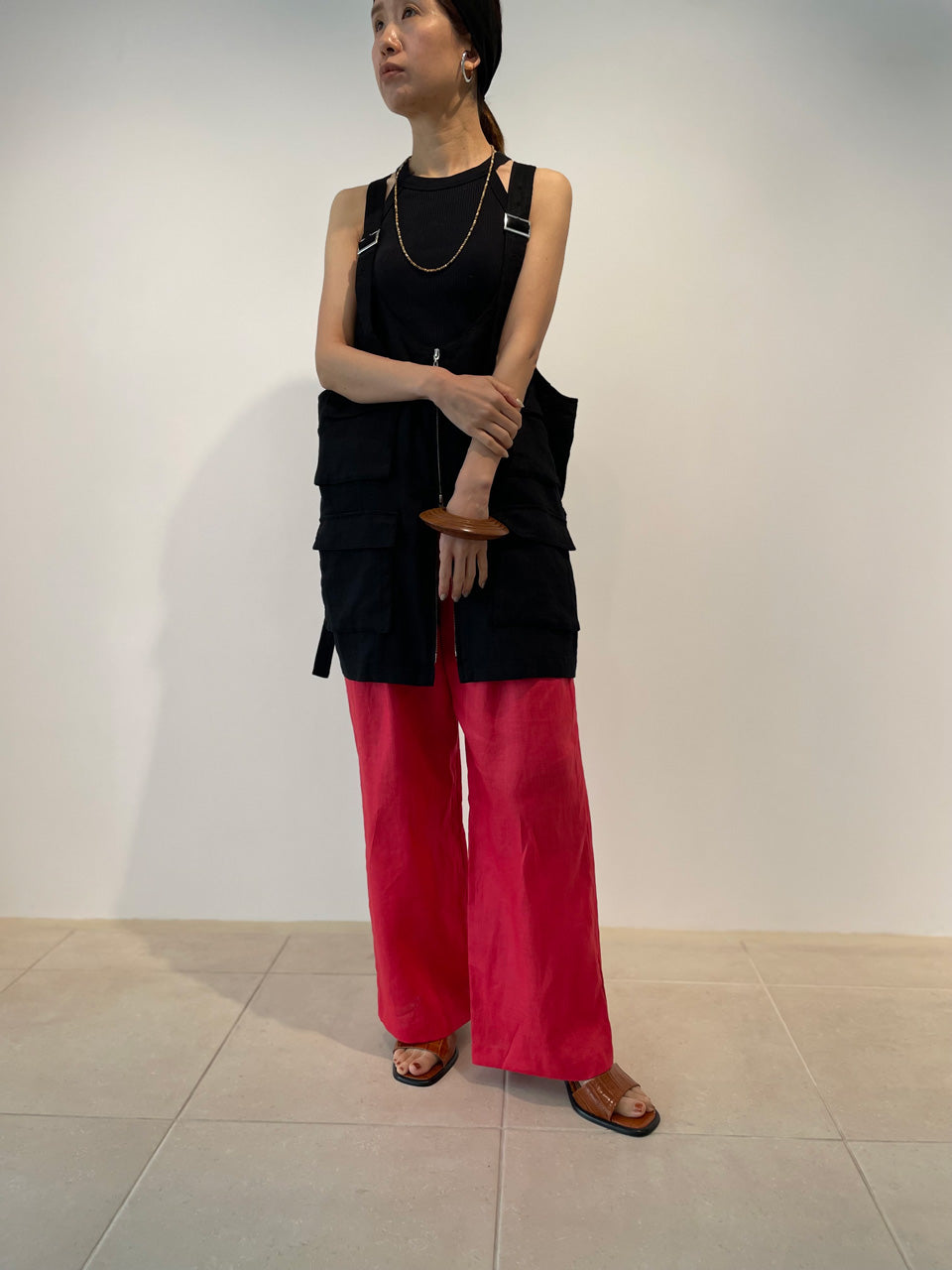 【hwyl】Linen wide pants