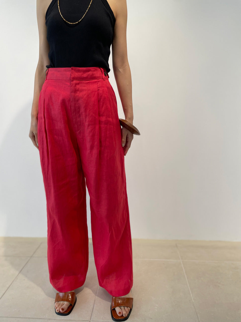 【hwyl】Linen wide pants