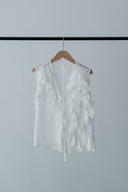 【MAIKU】Frill asymmetrical blouse