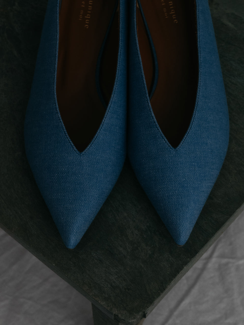 【L'unique et moi】Vague D. pumps Col. LINEN/ DENIM