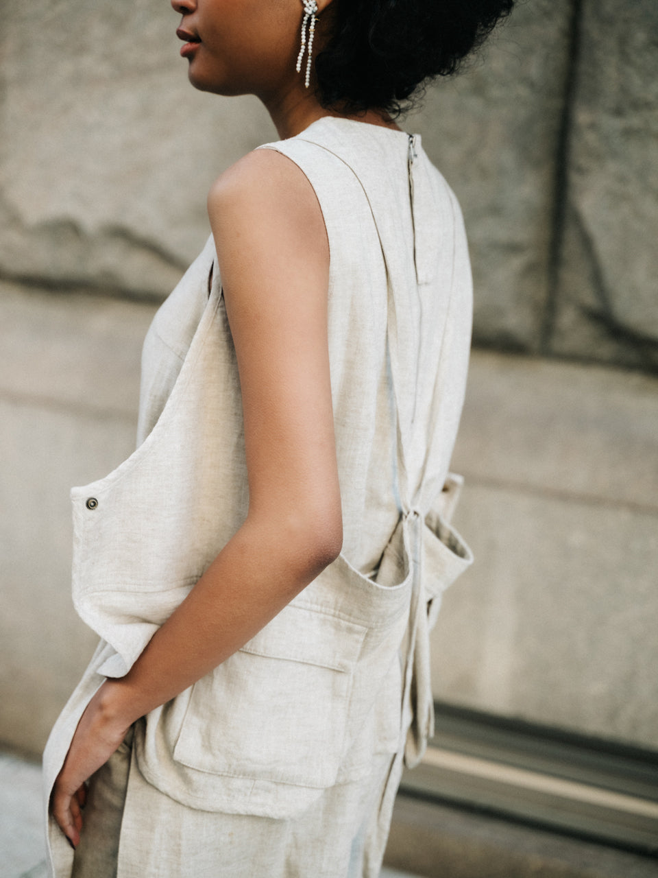 【PRE ORDER 2026SS】【ROOM.THE.ROOM】Ali linen apron vest【先行予約3月中旬ごろ配送予定】