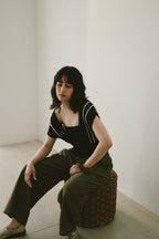 【ROOM.THE.ROOM】Oliver cropped-mesh cardigan